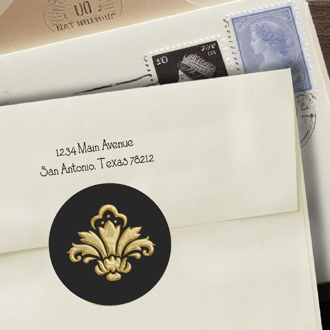 Any Colour with Gold Fleur de Lis Envelope Seal (Creator Uploaded)