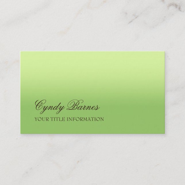 Any Colour with Green Gradient Business Card (Front)