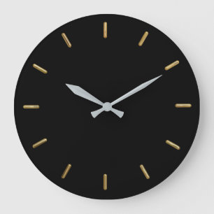 Any Colour with Large Gold Ticks Clock