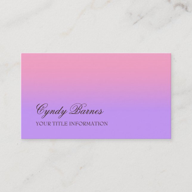 Any Colour with Pink Gradient Business Card (Front)