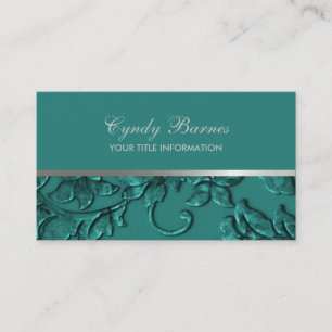 Any Colour with Teal Damask Business Card