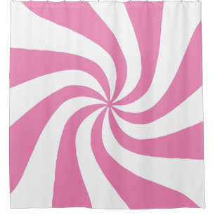 Any Colour with White Peppermint Swirl Tree Skirt Shower Curtain