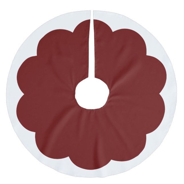 Any Colour with White Scalloped Edge Brushed Polyester Tree Skirt (Front)