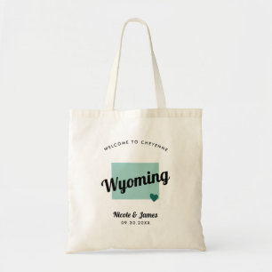 Any Colour Wyoming Map Wedding Welcome Bag, Tote Bag