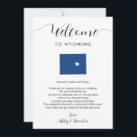 Any Colour Wyoming Wedding Welcome Itinerary<br><div class="desc">This modern and elegant card is the perfect addition to your hotel welcome bags. Enter the main events and a customised note to help your guests navigate the weekend. The size allows you to enter all the information you need. Everything in this card is editable. To change colours or move...</div>
