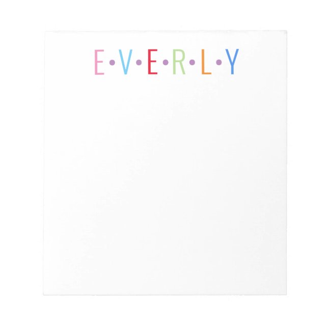 Any Colours - 6 Letters Name Dots Notepad (Front)
