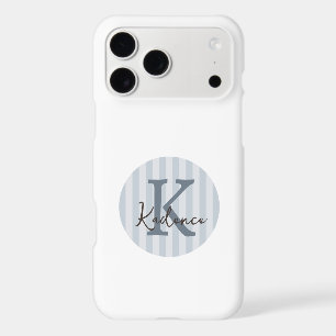 Any Colours Blue Custom Striped Circle Monogram