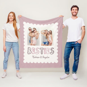 Any Colours Cute 2 Photo Best Friend Besties Fleece Blanket