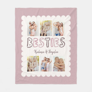 Any Colours Cute 6 Photo Best Friend Besties Fleece Blanket