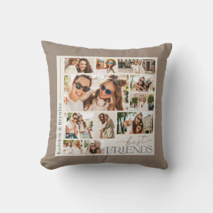 Any Colours Modern 11 Photo Collage Best Friends Cushion
