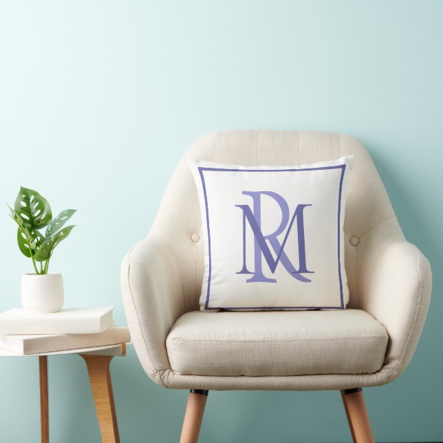 Any Colours Overlapping Initials Monogram Pillow (Chair)