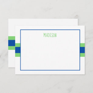 Any Colours Ribbon Stripes Personalised Note Cards