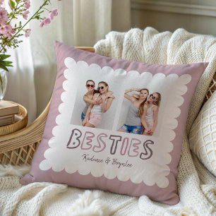 Any Colours Scalloped Custom 2 Photo Besties Cushion