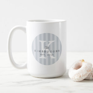 Any Colours Striped Circle Custom Family Monogram  Coffee Mug