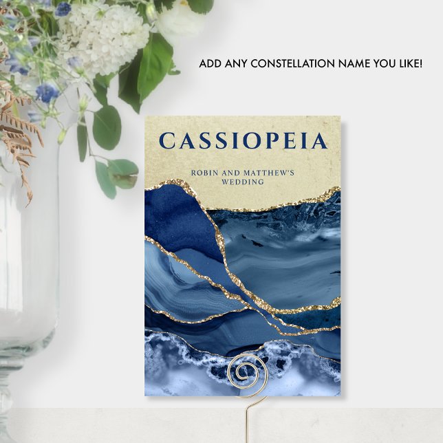 Any Constellation Name, Blue and Gold Agate  Table Number (Creator Uploaded)