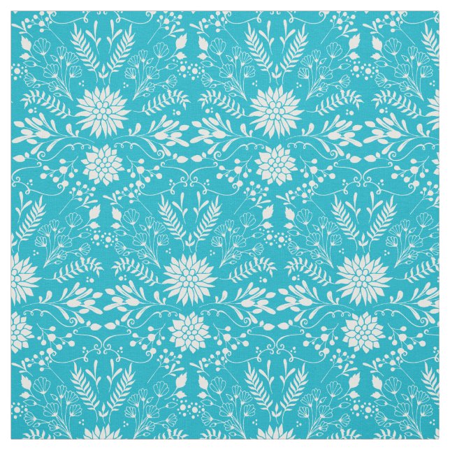 Any Custom Colour Rustic Floral Pattern Fabric (Swatch)