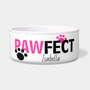 Any Dogs Name Pawfect In Pink Dog Bowl