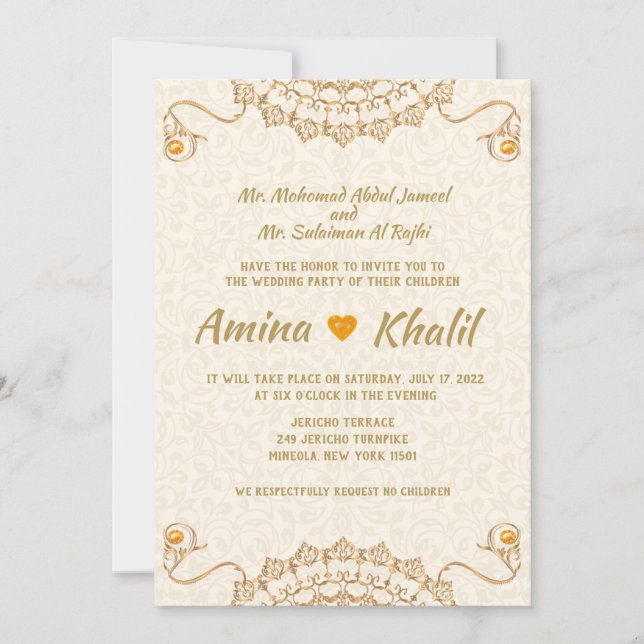ANY EVENT - Arabic Wedding Bridal Invitation (Front)