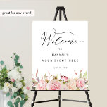 Any Event, Blush, Pink and Rose Gold Welcome Sign<br><div class="desc">Welcome your guests with this beautiful floral welcome sign! Ideal for showers, birthdays, and any special occasion as you can add any text you like to the event section. Design with a beautiful watercolor floral border in blush, pink, and champagne, and small foliage details in faux rose gold foil. Welcome...</div>