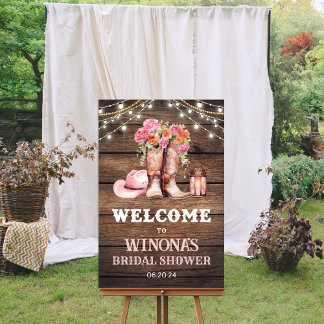 ANY EVENT - Cowgirl Boot Floral Western Sign