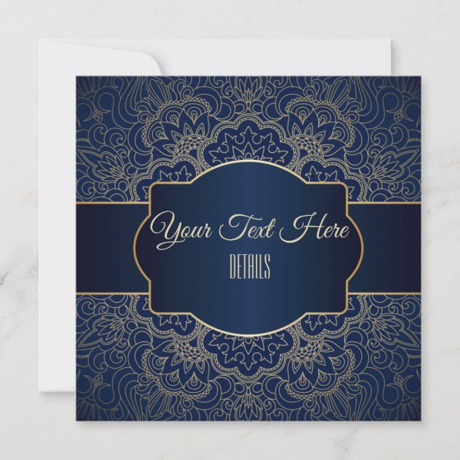 Any Event Elegant Gold Mandala Holiday Card (Front)