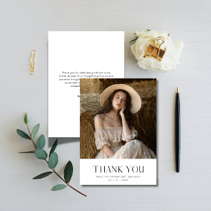 Any Event Elegant Typography Bridal Shower Photo Thank You Card