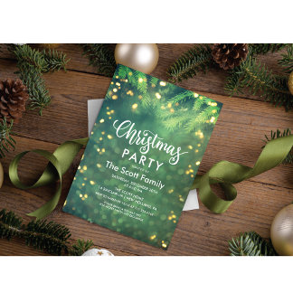 ANY EVENT - Green Sparkle Lights Invitation