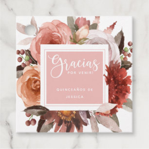 Any Event, Heaven in Rose Blush Floral Gracias Favour Tags