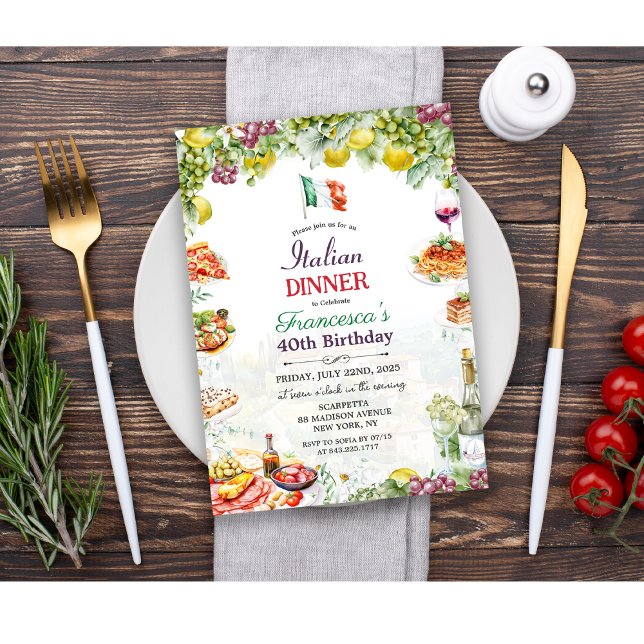 ANY EVENT - Italian Dinner Birthday Invitation (Creator Uploaded)