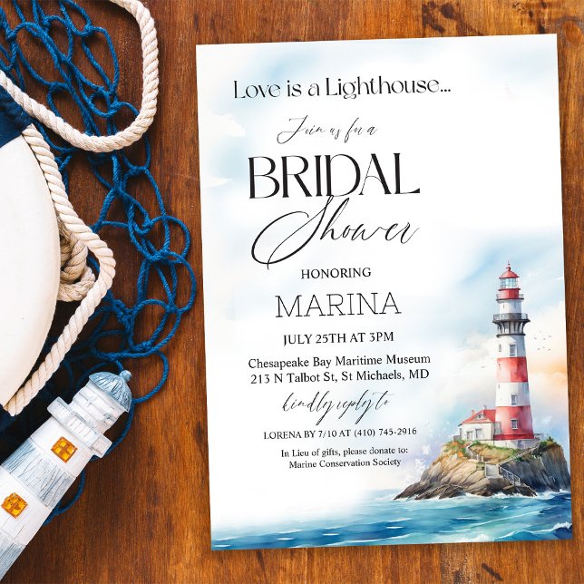 ANY EVENT Lighthouse Nautical Watercolor Invitation (Creator Uploaded)