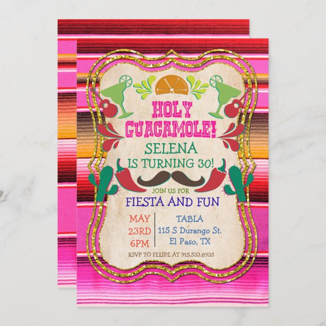 ANY EVENT - Mexican Fiesta Party Invitation (Front/Back)