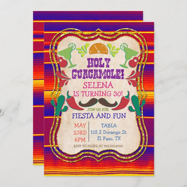 ANY EVENT - Mexican Fiesta Party Invitation (Front/Back)