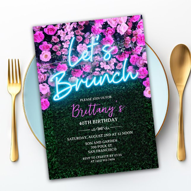 ANY EVENT - Neon Brunch Floral Invitation (Creator Uploaded)