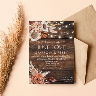 ANY EVENT - Nothing Fancy Just Love Rustic  Invitation