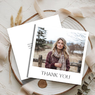 Any Event Typography Rustic Bridal Shower Photo Thank You Card