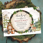 ANY EVENT Woodland Animals Invitation<br><div class="desc">Woodland Animals Forest Animals Wood Slice Tree Slice Deer Bear Racoon Fox Birthday Baby Shower First Birthday 1st Birthday Invitation</div>