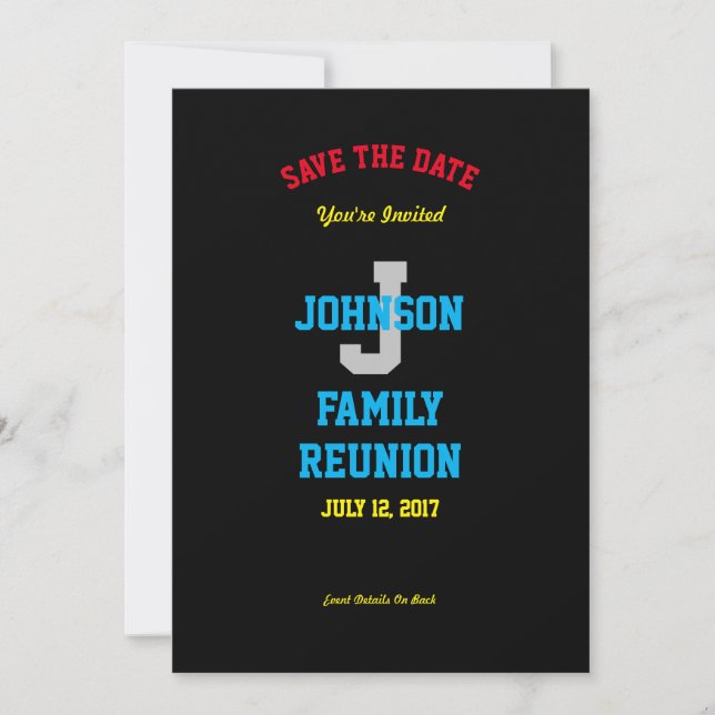 Any Family Name Reunion Save The Date Invitation (Front)