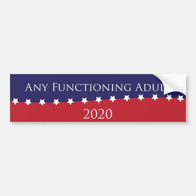 Any Functioning Adult for President Bumper Sticker (Front)