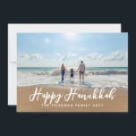 Any Greeting Custom Colour Backer Hanukkah Photo Holiday Card<br><div class="desc">Customise the greeting on the front,  name,  and message eon the back along with your photo.</div>