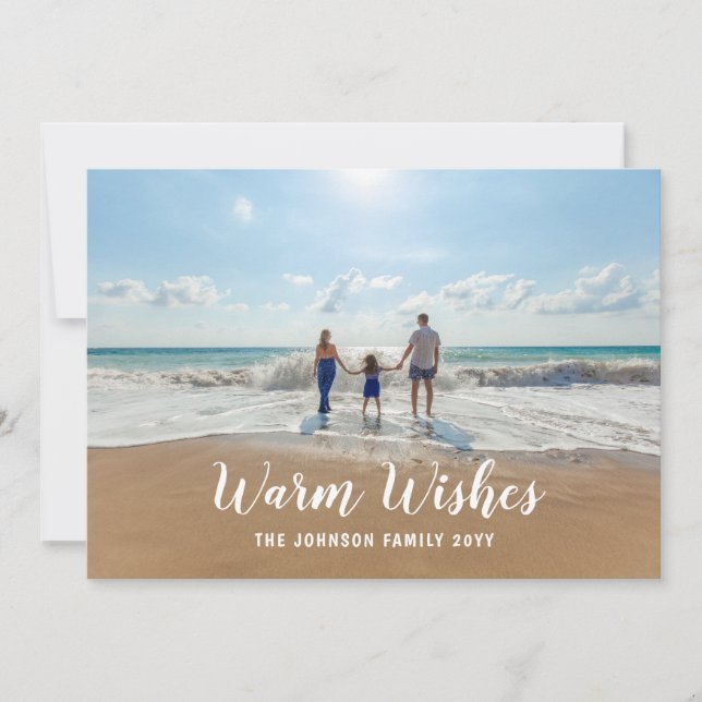 Any Greeting Custom Colour Backer Holiday Photo Card (Front)