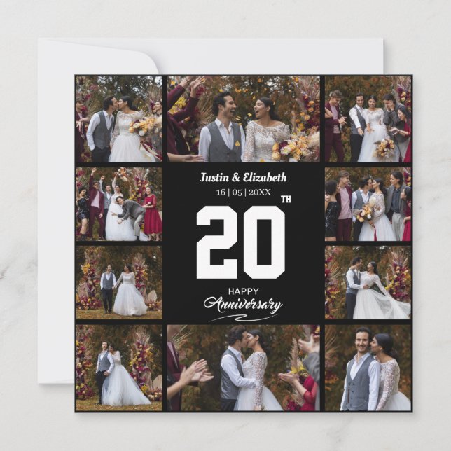 Any Happy Anniversary 10 Photo Collage Holiday Card (Front)