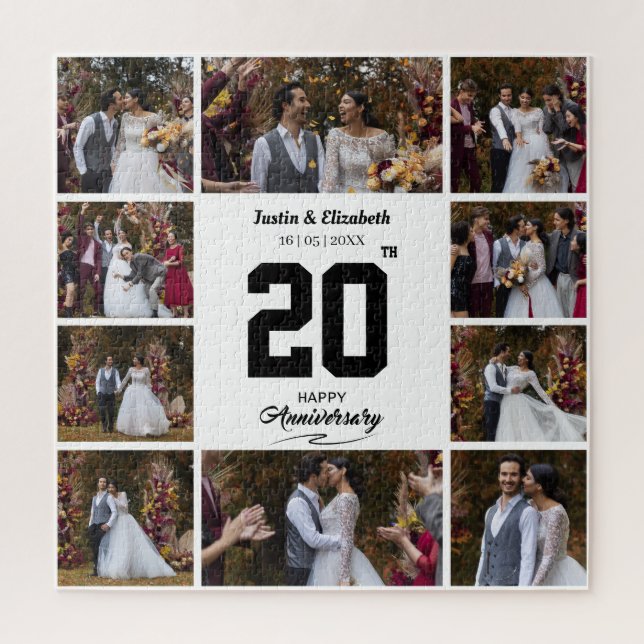 Any Happy Anniversary 10 Photo Collage Jigsaw Puzzle (Vertical)