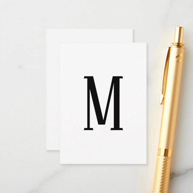 Any Letter | Black & White or DIY Colours  Enclosure Card (Front/Back In Situ)