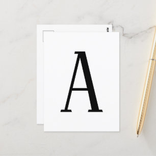 Any Letter   Black & White or DIY Colours  Postcard
