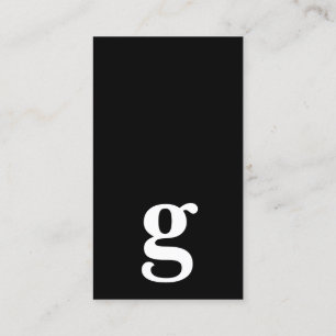 Any letter, Simple Deluxe black and white Business Card