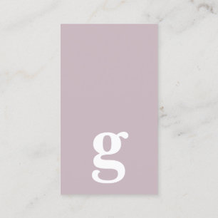 Any letter, Simple Deluxe lavender mauve Business Card