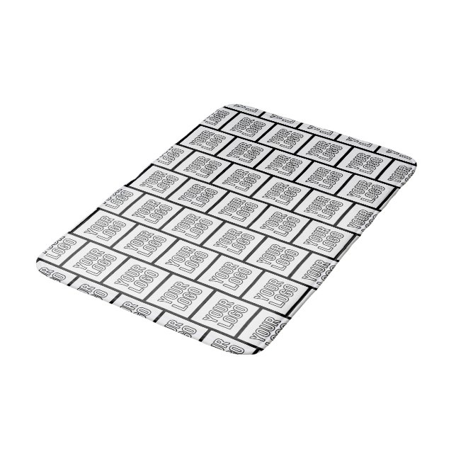 Any Logo or Image Repeating Pattern Bath Mat (Angled)