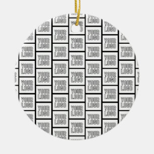Any Logo or Image Repeating Pattern Ceramic Ornament