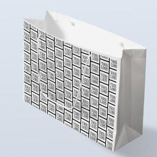 Any Logo or Image Repeating Pattern Large Gift Bag