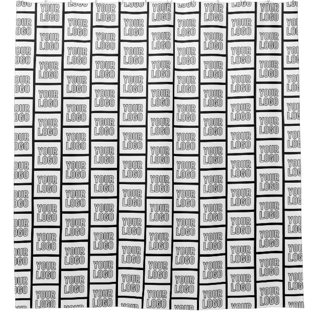 Any Logo or Image Repeating Pattern Shower Curtain (Front)